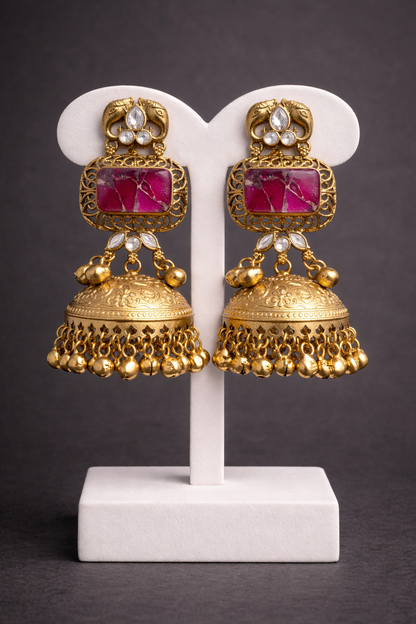 Kashmiri Handmade Gold Toned Earrings (Copy)-G351100