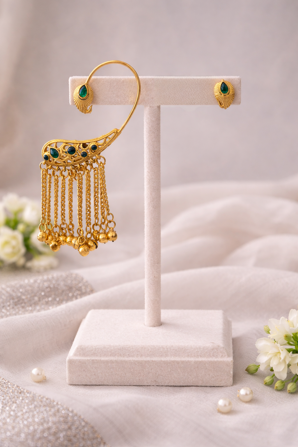 Gold Plated Jhalar Choker Necklace Set.-G352300