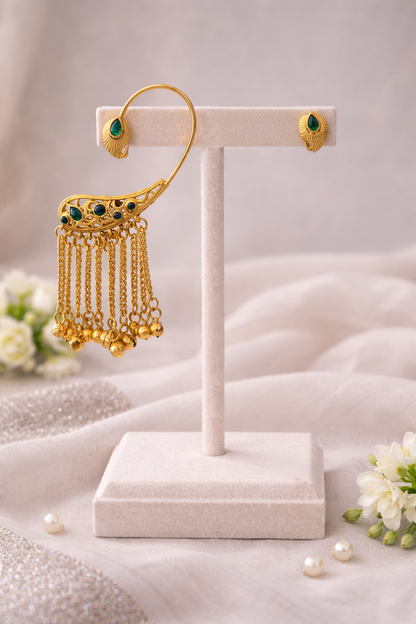 Gold Plated Jhalar Choker Necklace Set.-G352300