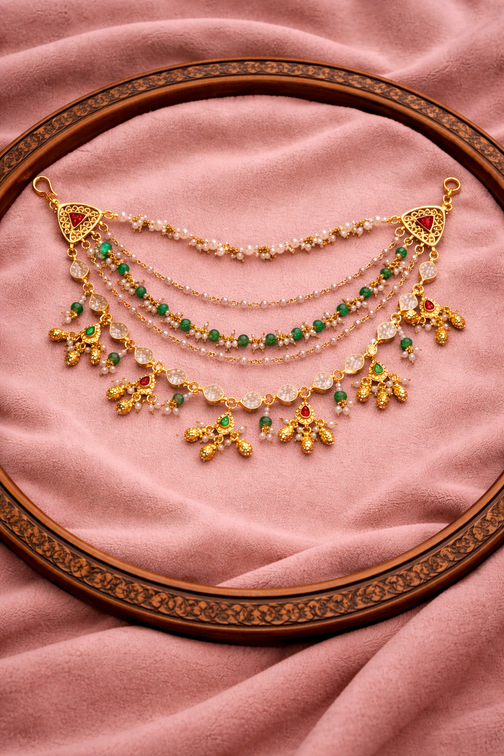 Multi Layer Jadau Heritage Ear chain