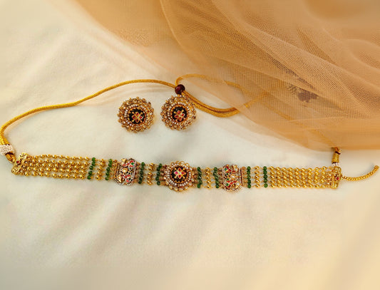 Jadau Choker Necklace Set-G756800