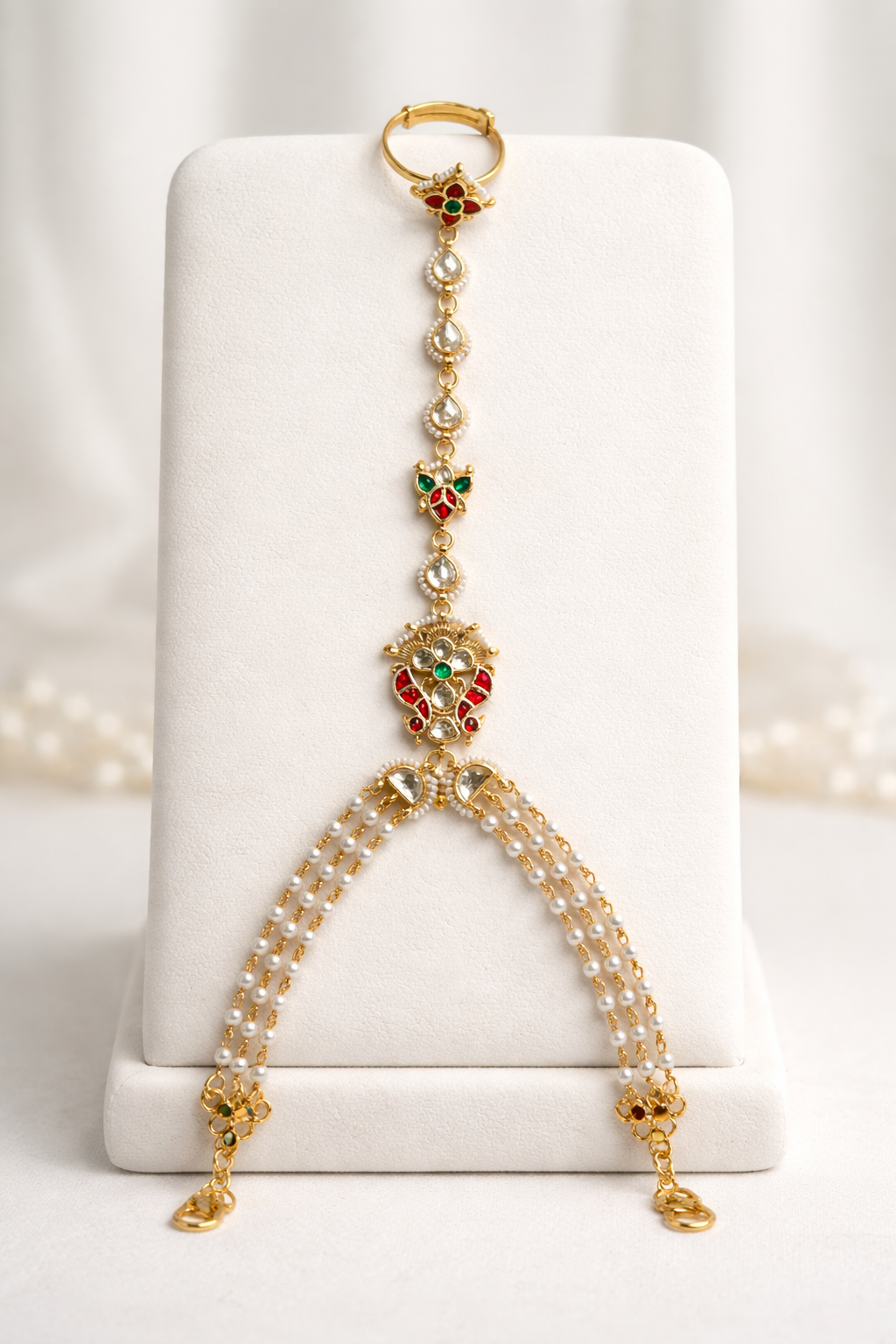 Pachi Kundan Floral Hath panja