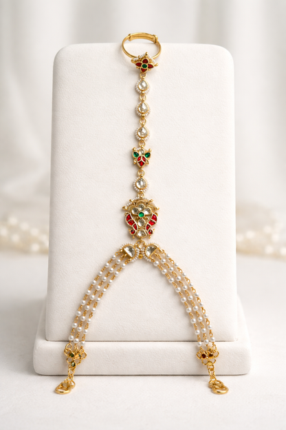 Pachi Kundan Floral Hath panja
