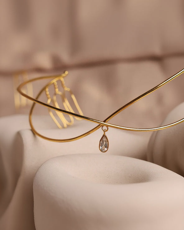 Gold plated Hair Accessories Reverse Headband-G75600
