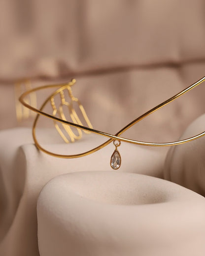 Gold plated Hair Accessories Reverse Headband-G75600