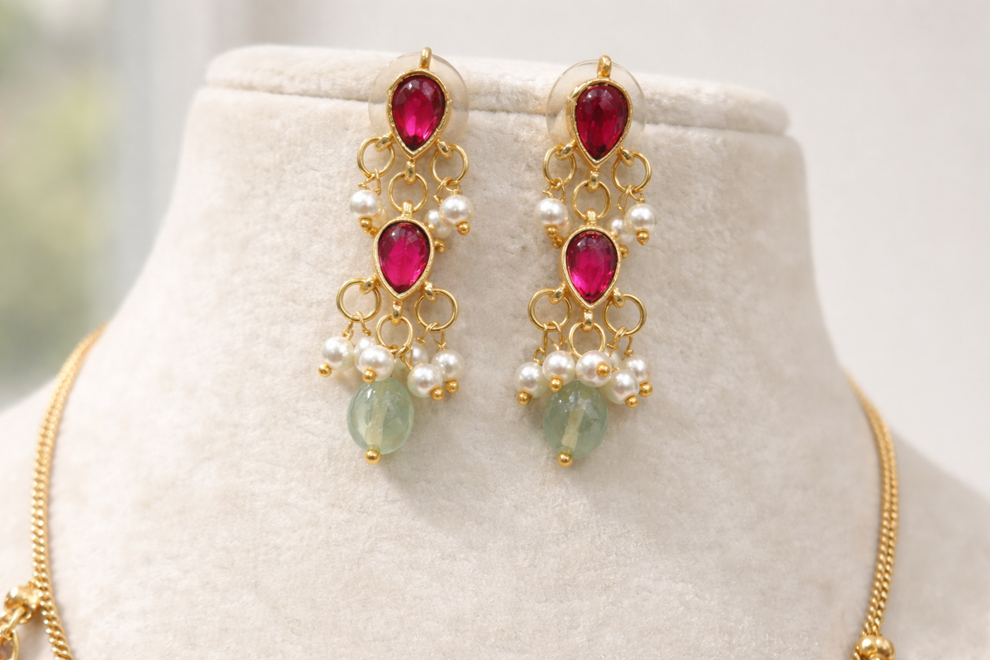 Elegant Jadau Kundan Invisible Set