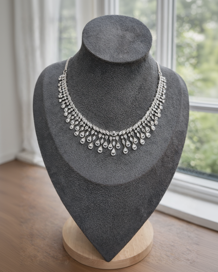 American Zirconia Diamond Necklace Set-G353700