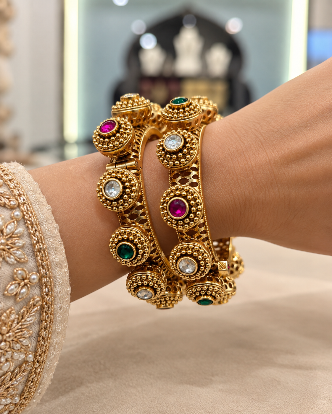 Gold plated Haritage Bangles(Set of 2)-02159