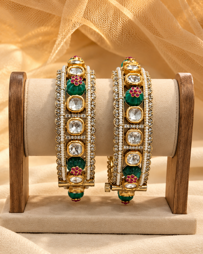 Moissanite Jadau Kada Bangles-BGL2324