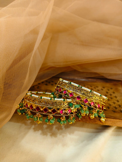 Pachhi Kundan Jadau Bangles(Set of 2)-G7511800