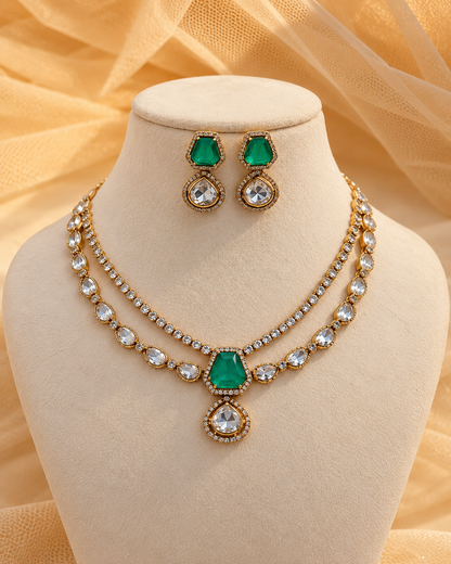 Moissanite Choker Necklace Set-NK2329
