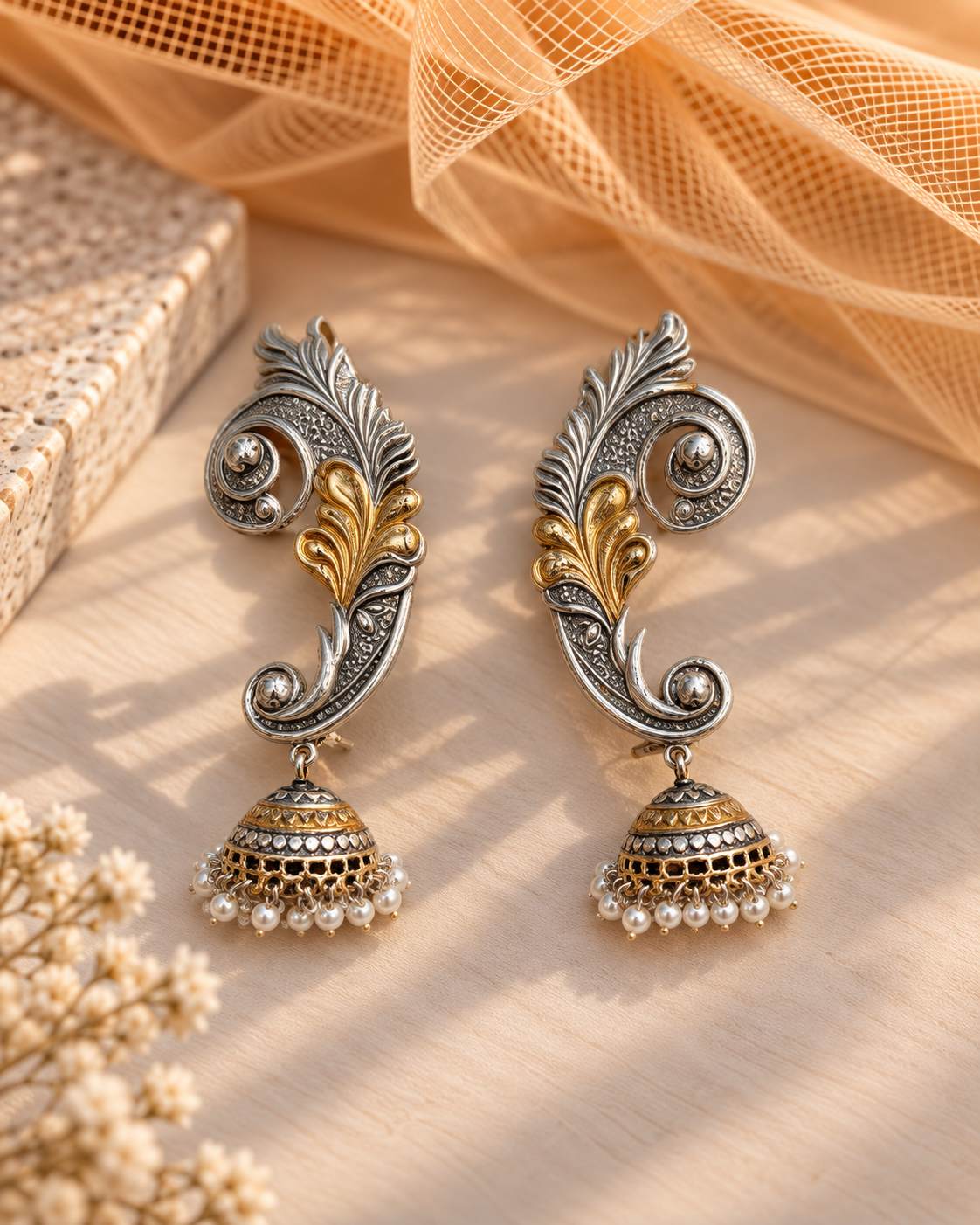 German Silver Earings Cuffs-02170