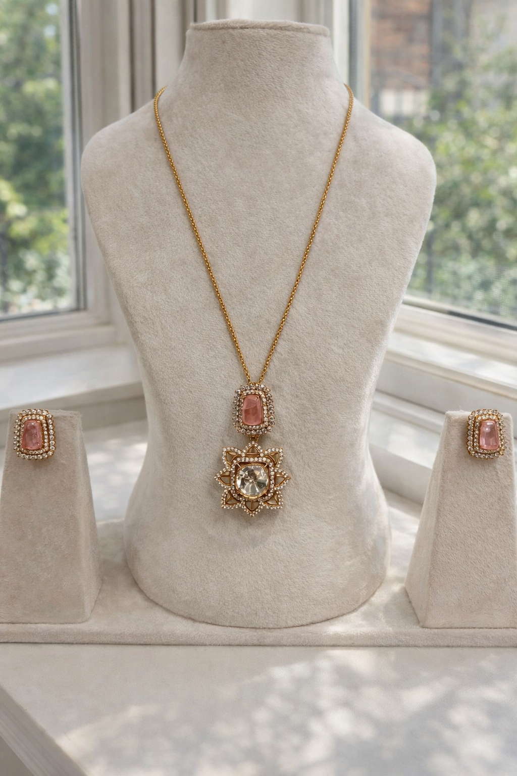 Emerald Green Mossonite Pendant Set-G753100