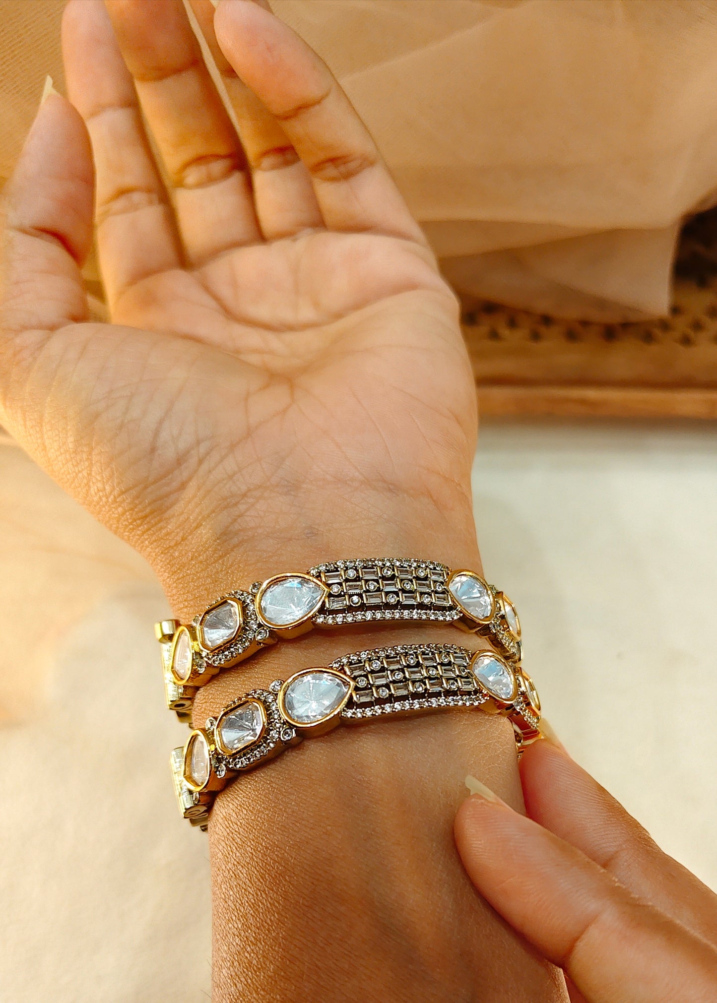 Moissanite Bangles(Set of 2)-G154500