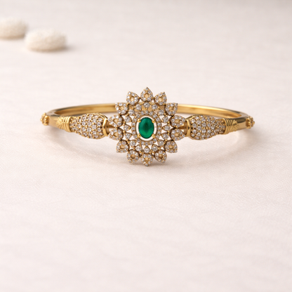 Victorian Emerald & Diamond Bangle Bracelet