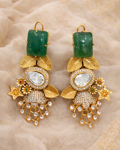 Statement Emerald Pearl Cascade Jewellery Set-G3512800
