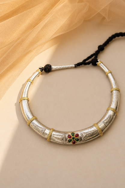 Oxidised Haasli necklace set-G351000