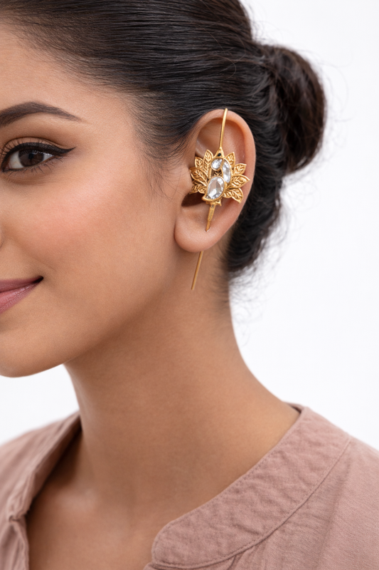 Pachi Kundan Jadav Needle Ear Cuffs-G35800
