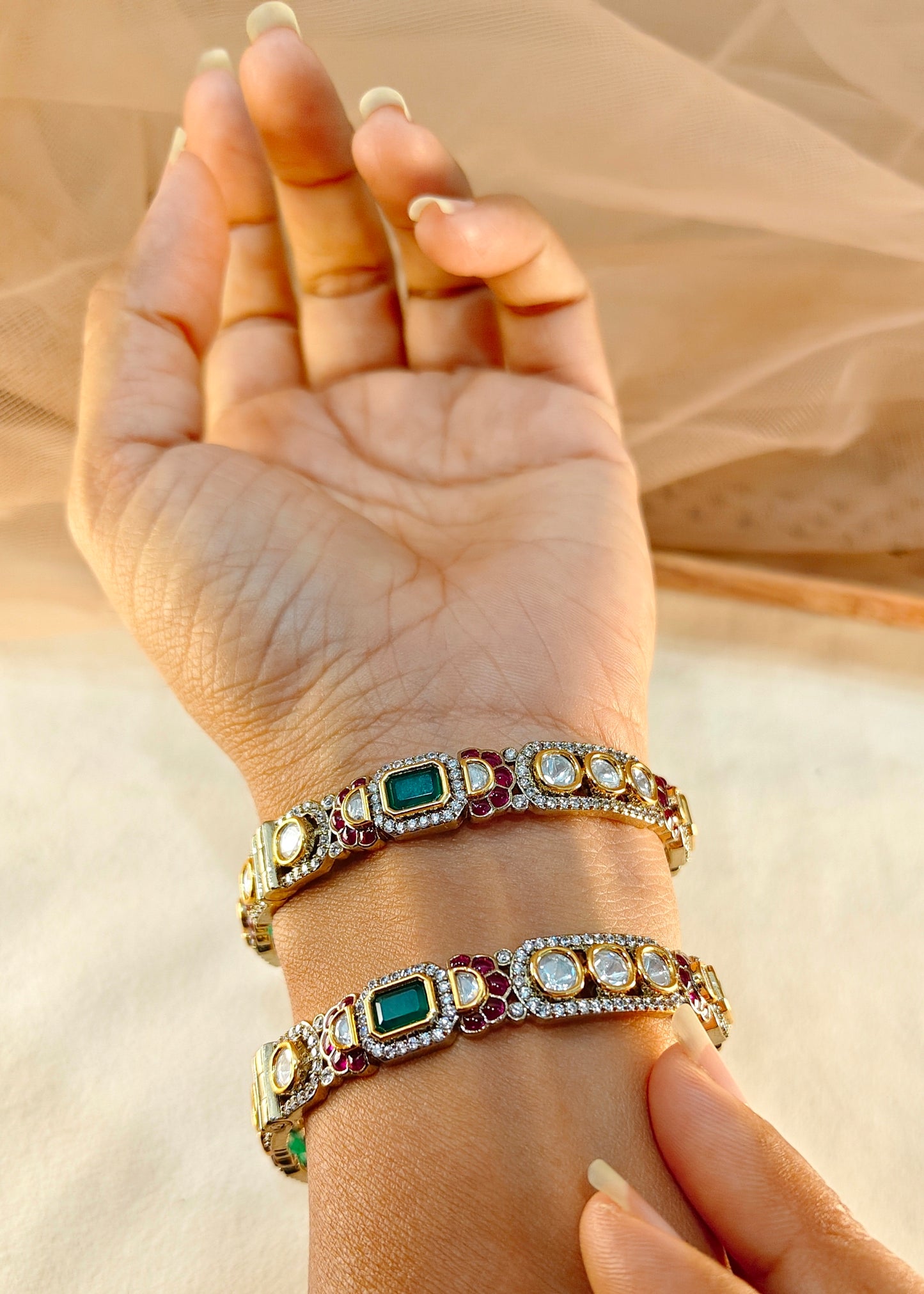 Moissanite Bangles(Set of 2)-G153600