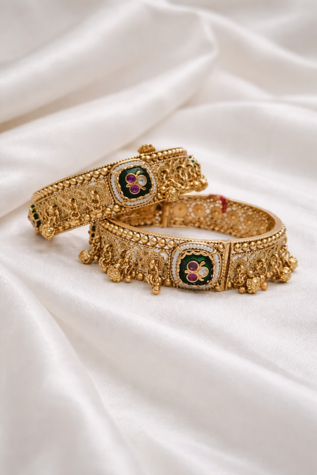 Antique Heritage Gold-Plated Bangles(Set of 2)