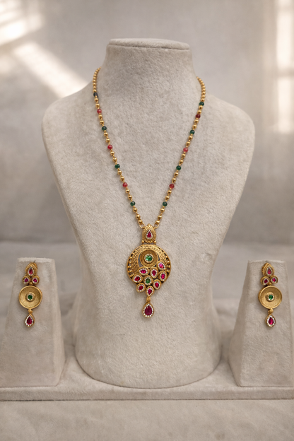 Gold-Plated Long Pendant Set