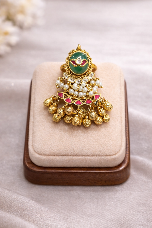 Jadau Ghungroo Statement Ring