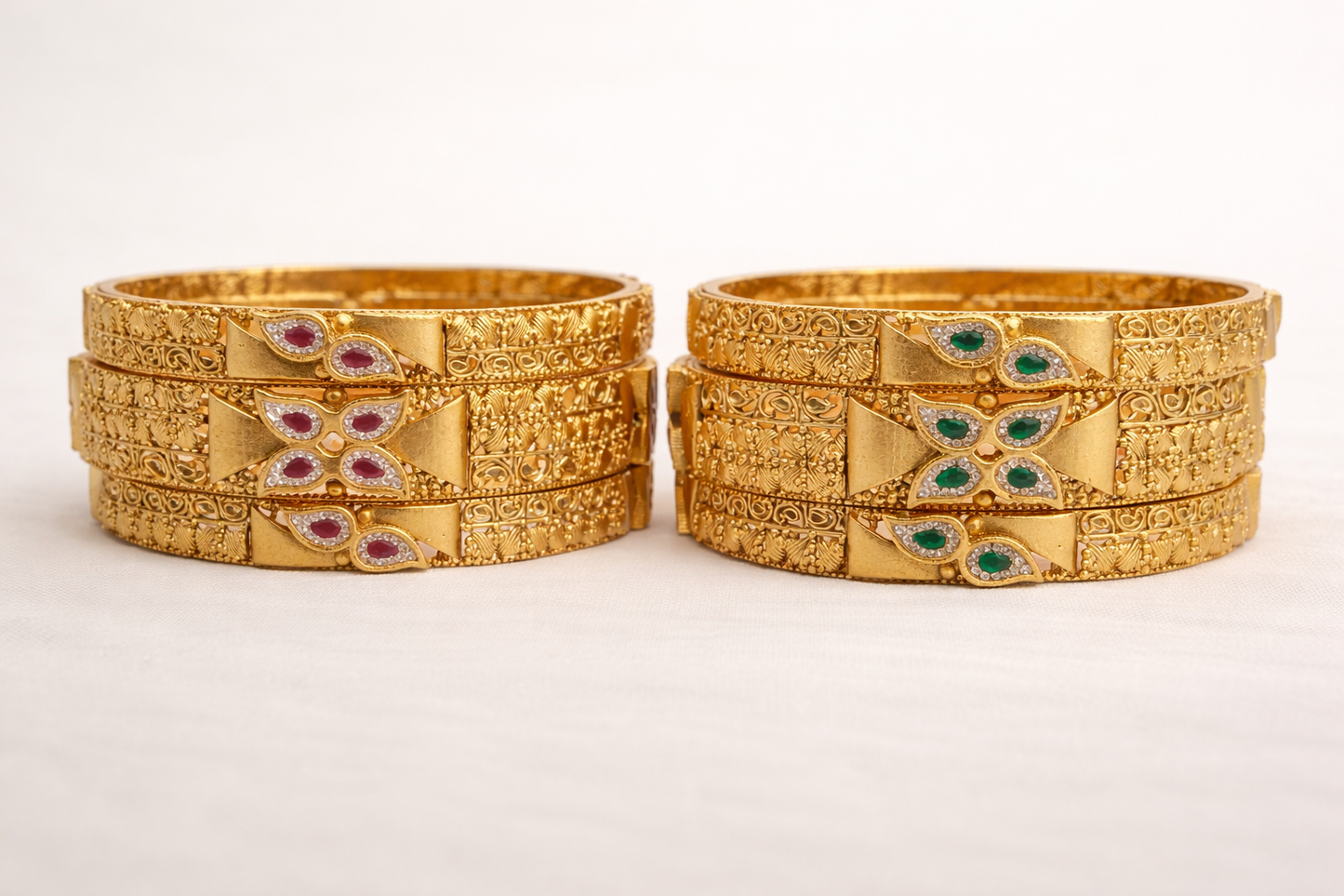 Gold Plated Bangles(Set of 6)