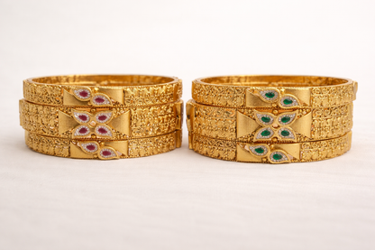 Gold Plated Bangles(Set of 6)