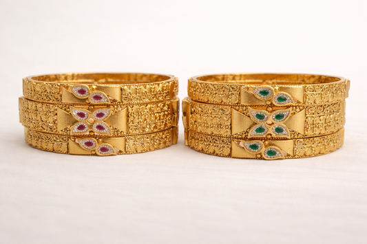 Gold Plated Bangles(Set of 6)