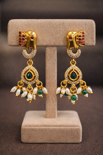 Lakshmi & Elephant Temple Jewellery Necklace Set