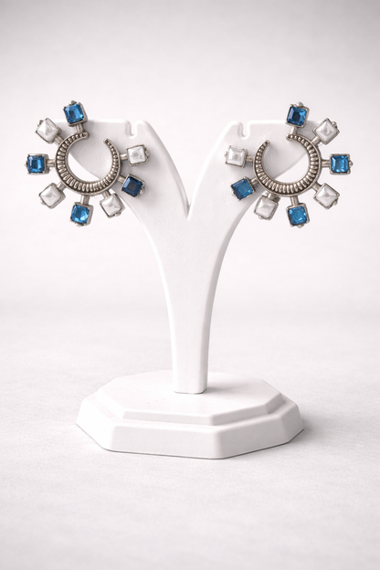 Oxidized Silver Earings Stands-G35350