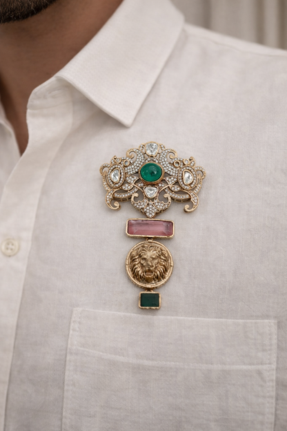 Sabyasachi Men/Women Mint Brooch-G351300