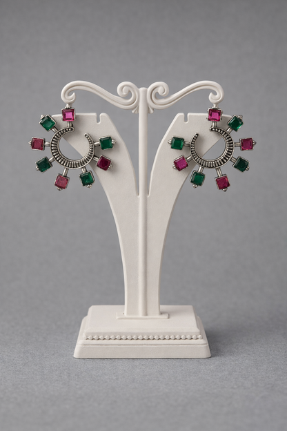 Oxidized Silver Earings Stands-G35350