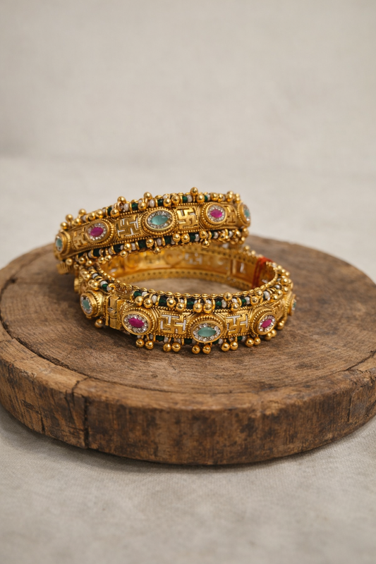 Heritage Temple Bangles (Set of 2)