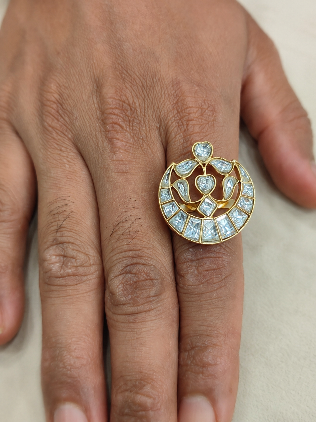 White Jadau Ring-G151100