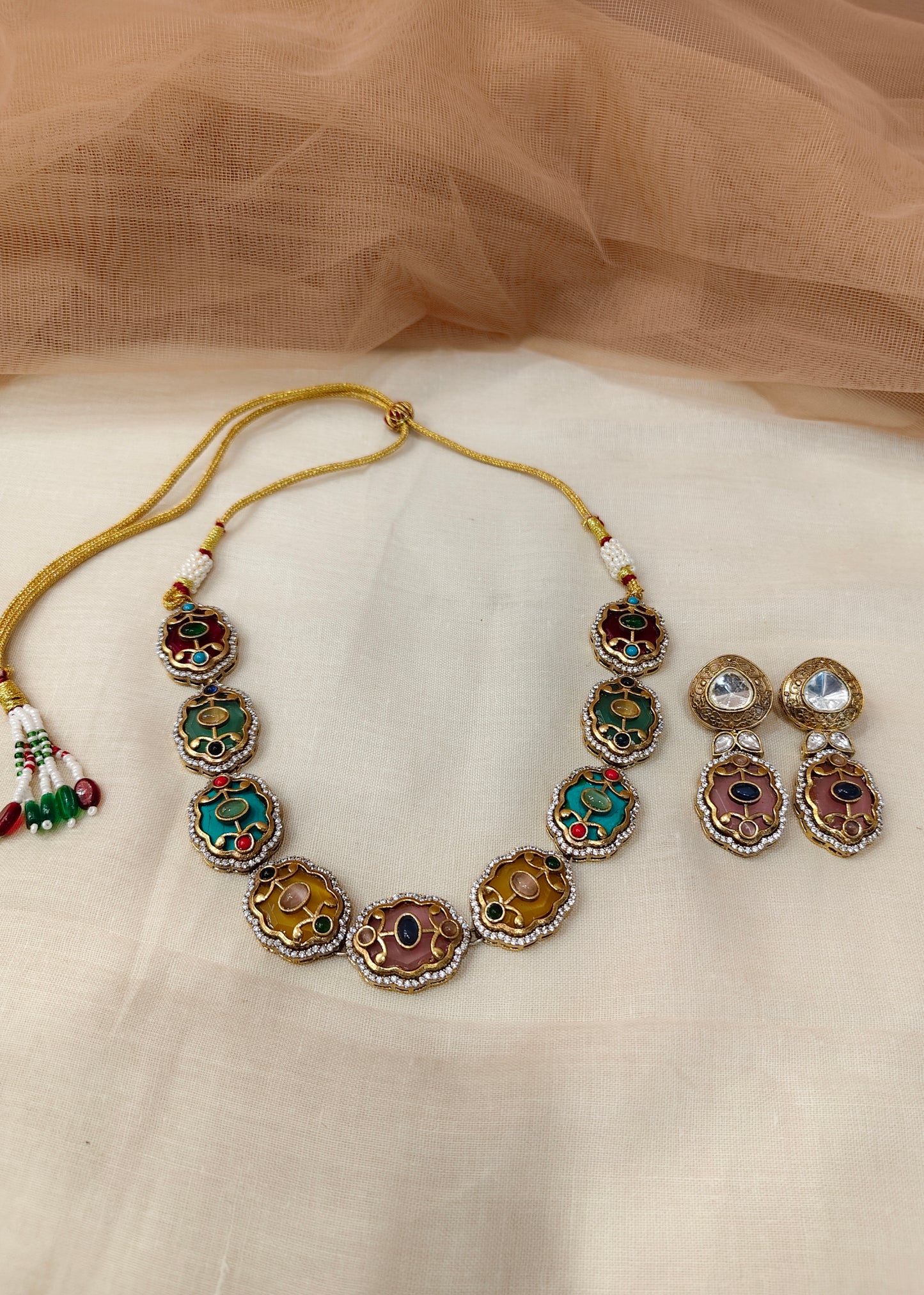 Ruby Sabyasachi Necklace Set-G353000