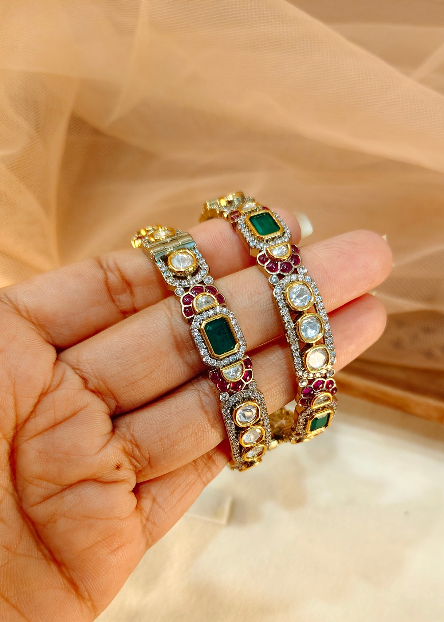 Moissanite Bangles(Set of 2)-G153600