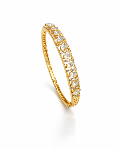 Gold-Toned Marquise Moissanite Kada-G351000