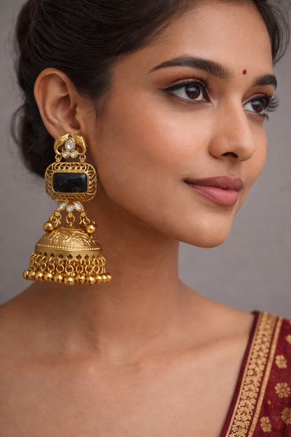 Kashmiri Handmade Gold Toned Earrings (Copy)-G351100