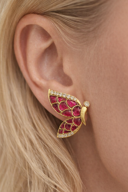 Butterfly Jadau Kundan Studs-G35900