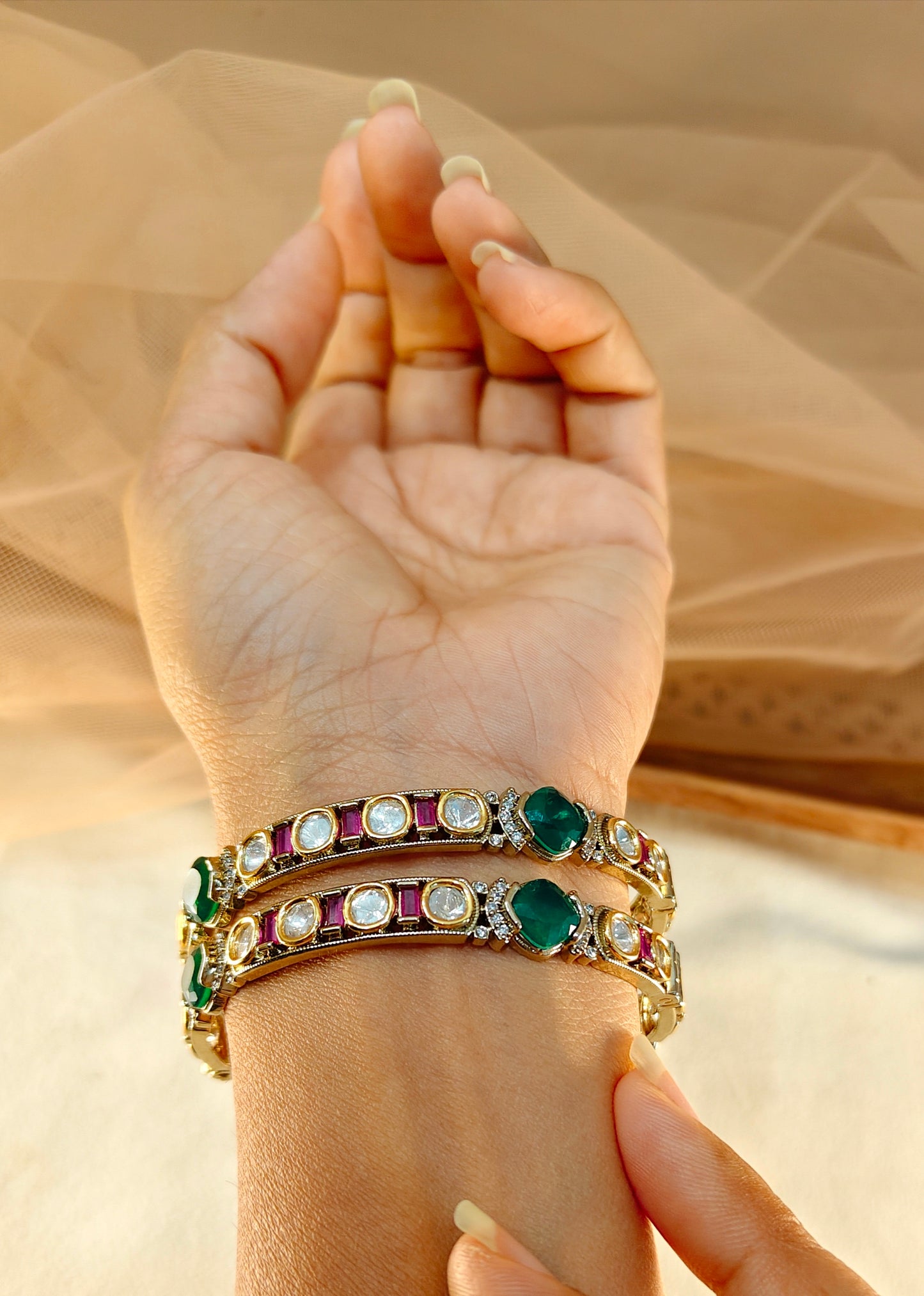 Moissanite Bangles(Set of 2)-G153600