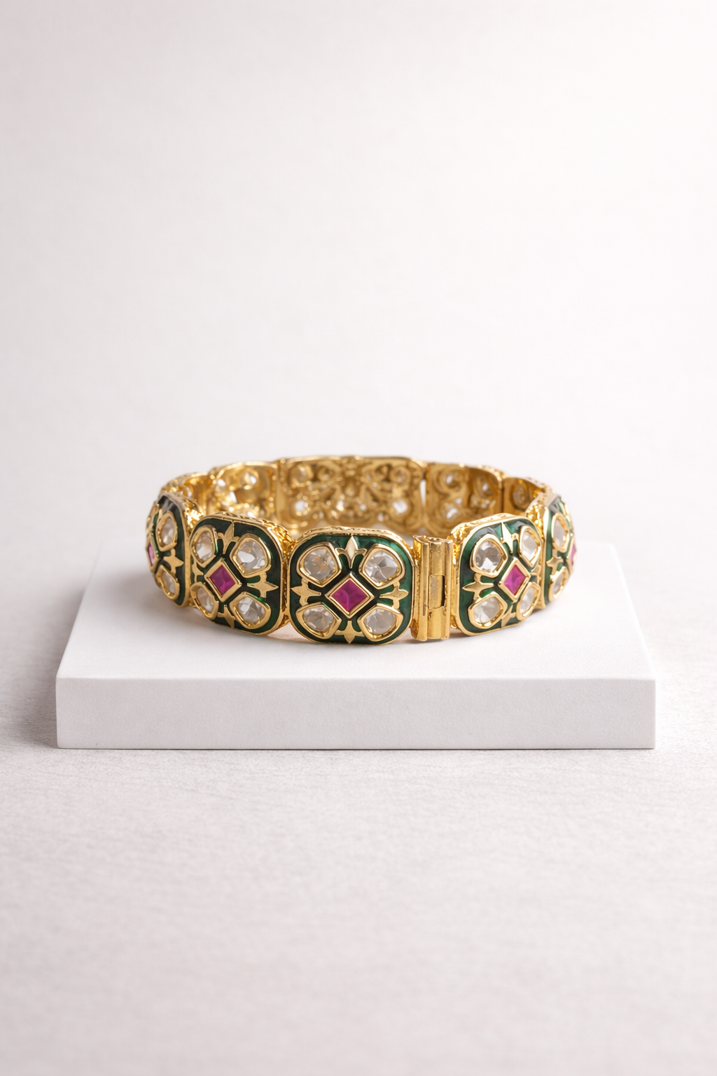 Meenakari Kundan Gold-Plated Bangle Pair