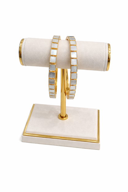 Mother-of-Pearl Square Bangles(Set of 2)