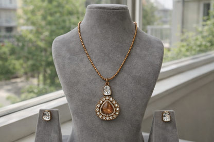 Mossonite Pink Pendant set