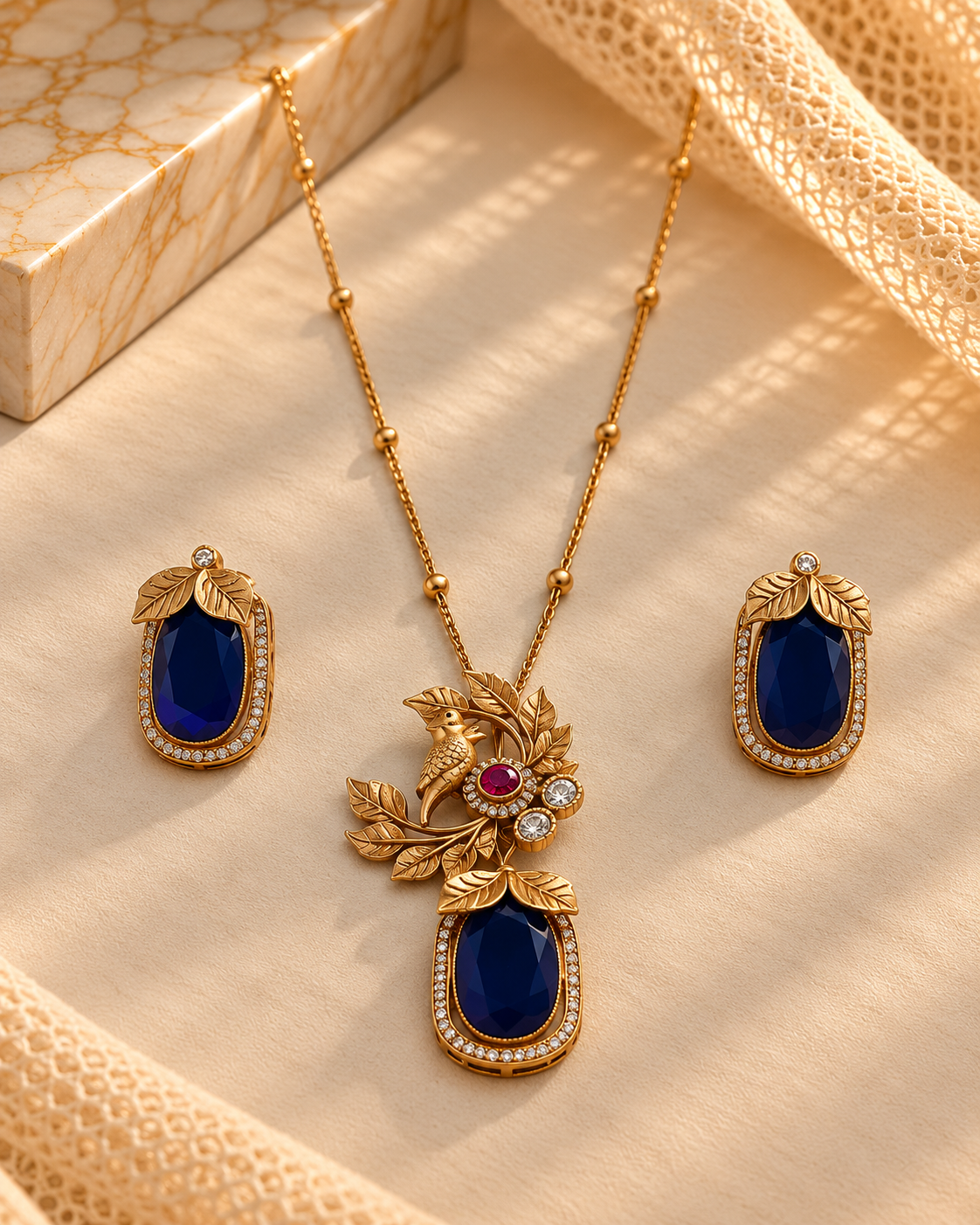 Royal Blue Pendant Set-PS2305