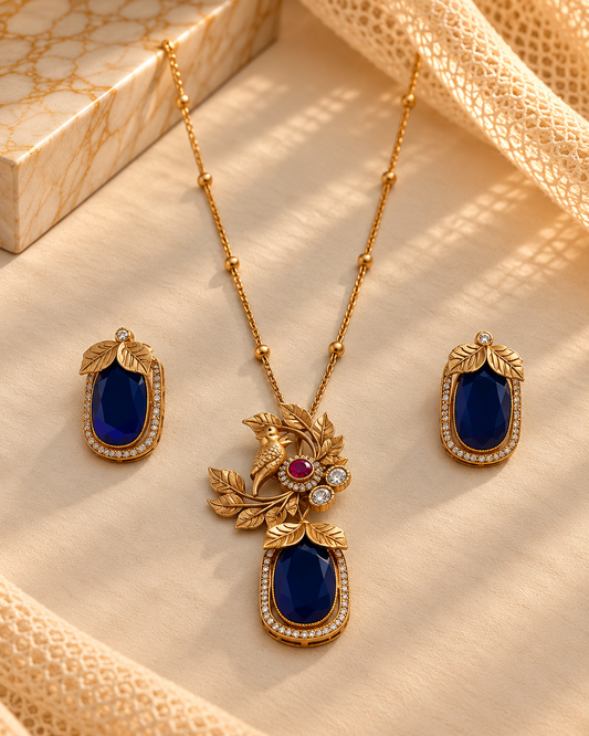 Royal Blue Pendant Set-PS2305