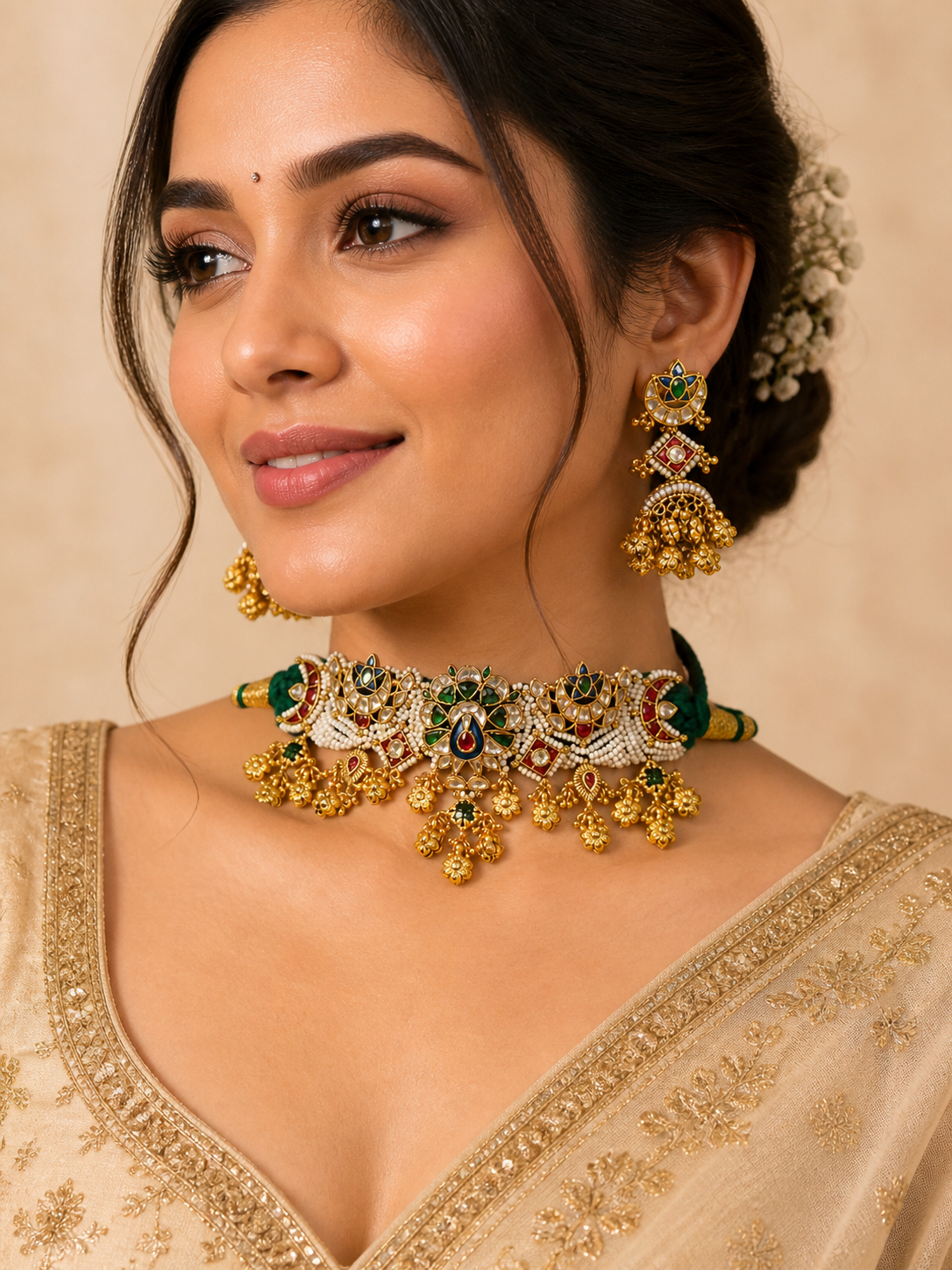 handcrafted Kundan choker set -G3511800