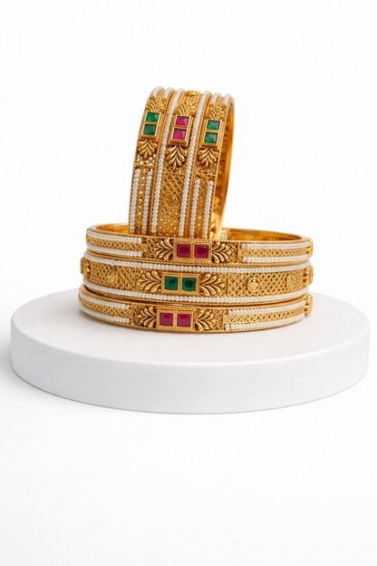 Pearl Statement  Bangles(Set of 6)