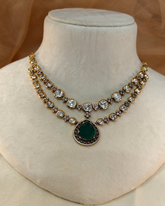 Moissanite Emrald Necklace Set-G425400