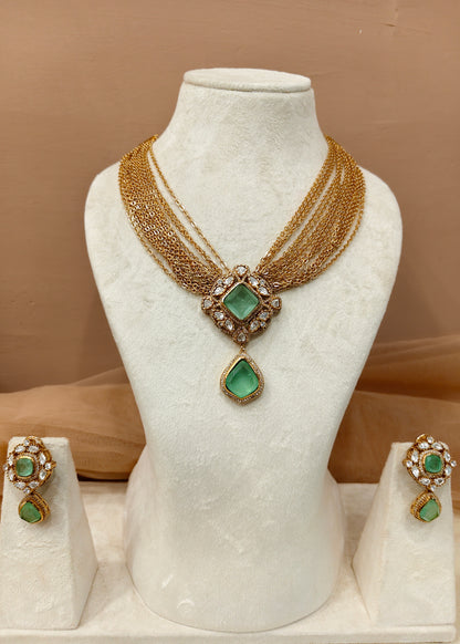 Moissanite Meant Necklace Set-G754800